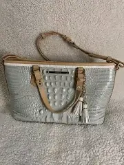 NWT Brahmin Mini Asher Sea Glass Tricolor Leather Melbourne Tote