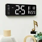 Wall Clock Mute Temperature Date Timekeeping Alarm Clocks w/ Remote Control