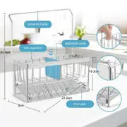 Sponge Holder with Auto Drain Tray Kitchen Sink Caddy Organizer