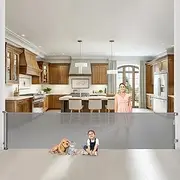 WOMHOM 120 Inch Extra Wide Baby Gate for Large Opening Retractable Baby Gates Extra Long Dog Gate for The House Pet Gates for Dogs