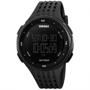Veile Studios Skmei Large Dial Led Digital Waterproof Alarm Calendar Fashion Casual Watch Black Watches