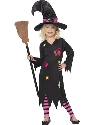 Cinder Witch Girls Halloween Costume Includes Witch Hat and Tights