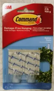 3M Command Brand, Package Of 2, Medium Hooks, Holds 2lbs, Damage-Free...