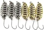 6Pcs Hard Fishing Lures Spoon Lures Gold Silver Metal Fishing Lure with Sharp Hooks Fishing Tackle Lure for Huge Distance Casts and Wild Action 2.5 g 2.5 g x 6