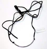 Argento Vivo Necklaces silver tone curved pendant leather cord black ladies