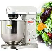 Electric Stand Mixer,3 Speeds Food Mixer,with Stainless Steel Mixing Bowl, Dough Hooks & Mixer Beaters for Dressings, Frosting, Meringues,White-A(5L)