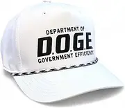 [Squash Socialism] Doge Dept of Government Efficiency Trucker hat Performance Snapback Rope Hat Elon Musk Inspired Embroidered Dad Cap for Casual Wear Baseball Cap White, White, One Size