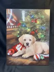 Lighted Christmas Puppy Canvas Labrador Collections Etc New