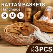 Rattan Bread Basket Weaving Kitchen Bowl Wicker Basket Bread Fruits Food Trays