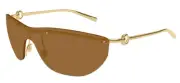 Gucci Sunglasses GG1700S-004 Geometric Gold Frame Brown Lens