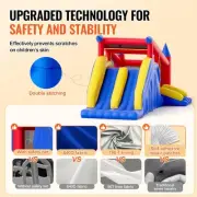 Outdoor Inflatable Bounce House with Slide Blower and Storage Bag for Kids 3 to