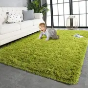 TWINNIS Super Soft Shaggy Rugs Fluffy Carpets Indoor Modern 8x10 Feet Green