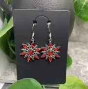 1.5” Silver-tone Earring Set Bohemian Drop Dangle New Free Ship Snowflake B3171