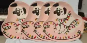 Pug Dog (4) Figural Plates NEW w/tags Wondershop Target 2022