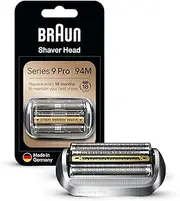 Braun Series 9 Electric Shaver Replacement Head, Easily Attach Your New Shaver Head, Also Compatible with Series 9 Pro Electric Razors, 94M, Silver