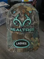 Ladies Raised RealTree Logo Embroidered Women's Hunting Shooting Cap OSFM