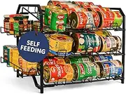 Byron Lifestyle Co Can Rack Organiser, self feeding, vertical storage for canned foods Black