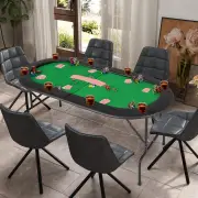 CostwayFolding Cardboard Game Table with Cup Holders and Comfy Armrests-Green