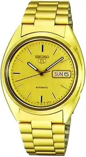 [SEIKO] 5 Mens Analog Automatic Watch with Stainless Steel Gold Plated bracelet SNXL72K1