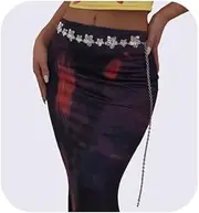[Cusmyre] Metal Flower Pendant Waist Chain Summer Body Chain Sexy Link Belly Body Chain Belt Bikini Waist Belt Jewelry for Women