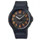 【CASIO】 簡約指針式撞色錶盤設計-黑面橘數字 (MW-240-4B)