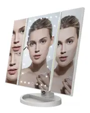Pursonic Tri -Fold Vanity Makeup Mirror with 24 Natural White LED Lights