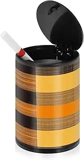 Ashtrays For Cigarettes Outdoor Plaid Check Gold Orange Mini Trash Can With Lid Ash Tray Outdoors With Lid Car Cup Holder Travel Home Office