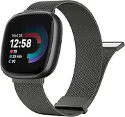 [Meliya] Metal Band for Fitbit Sense 2 / Sense Bands, Fitbit Versa 4 / Versa 3 Bands Women Men, Stainless Steel Mesh Magnetic Replacement Bracelet Strap for Fitbit Sense 2 / Versa 4 Smartwatch