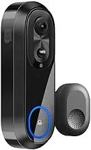 Wireless Video Doorbell Camera With Chime, 1080P HD WiFi Security Camera Door Bell, Battery Operated, PIR Motion Detection, 2-Way Audio