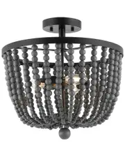 JONATHAN Y Drift Wood Bead 16in 3-Light LED Semi Flush Mount