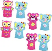 Generic 8Sets DIY Animal Hand Puppet Making Accessories for Fun Craft to Enhance Hand Eye Coordination and Creativity for Home Kindergarten and Family Activities