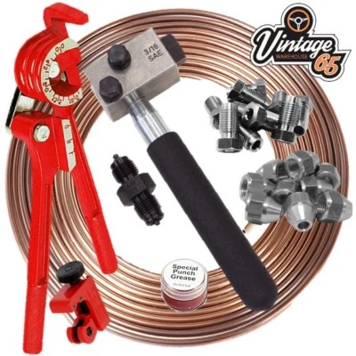 Brake Pipe Line Repair Flaring Kit Kunifer For Jaguar E Type XK Mk1 3/8" Unf (for: Jaguar)