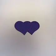 Purple Hearts Patch - Iron On Badge Embroidered Motif - Sweet Cute Love #230