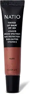 Natio Australia Tinted Lip Balm SPF 50+ Nude, 15ml - Shea Butter & Vitamin E - Hydrating, Ultra Moisturising, UVA/UVB Broad Spectrum Protection - Made in Australia