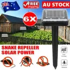 AU 6PCS Garden Snake Repeller Multi Pulse/Ultrasonic Solar Powered Pest Repellen