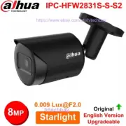 Dahua 8MP Starlight WDR H.265+ IR PoE Bullet IP Camera IPC-HFW2831S-S-S2 Black