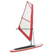 vidaXL Inflatable Stand Up Paddleboard with Sail Set Red and White