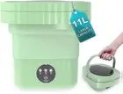 Portable Washing Machine Mini Foldable Washer 11L Green Baby Clothes etc S11