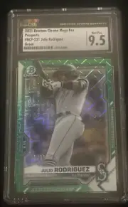 2021 bowman chrome mega box Julio Rodriguez Green 08/99 CSG grade 9.5