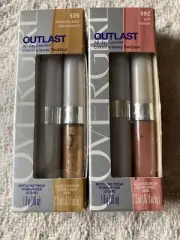 Covergirl Outlast Lipcolor & Topcoat 535 Simmering Spice 592 Buff Chamois Sealed