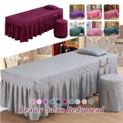 Beauty Massage Bed Soft Quilted Full Cover Table Sheet Skirt with Hole SPA Cover