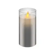 Goobay Battery-Operated 7.5x15cm LED Wax Candle in Glass Home/Room Decor Grey