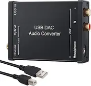 USB to SPDIF Coaxial RCA and 3.5mm Headphone Jack Converter USB DAC Optical Audio Adapter USB DAC PCM for Windows, 500258603