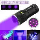 160W 365nM UV Light Torch BlackLight LED Flashlight USB Charging Inspection Lamp
