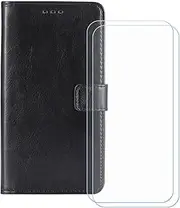 LCEHTOGYE Cover for Lebest L20 2109 + 2 Slice HD Tempered Glass,Shell BracketBumper Protective Back Case - Anti-Scratch Screen Protector for Lebest L20 2109 -HZFM-Black