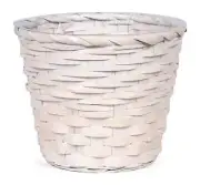 White Washed Wicker Basket