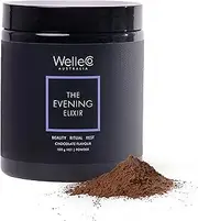 [WelleCo] The Evening Elixir, Vitamin C Hot Chocolate Beauty Drink Mix with Niacin, Lemon Balm & Magnesium, Supports Sleep, Collagen Formation & Skin Glow, 150g (5.3 oz) Jar