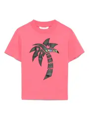 [Palm Angels Kids] Surf Palm-print T-shirt 12+ Pink