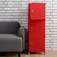 [特價]【藤立方】組合3格收納置物櫃(3門板+附輪)-紅色-DIY