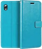 PU Leather Phone Wallet Case Compatible with ZTE Blade A3 Plus, Magnetic Flip Cover with Card Slots, Full Protection and Stand Function (Light Blue)